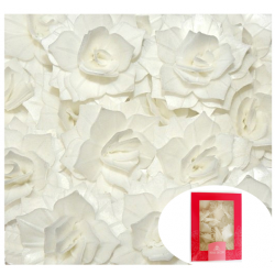 KWIATY NA TORT waflowe ozdoby JADALNE DEKORACJE róża biała rozalia 15 szt